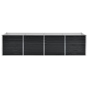 Anthrazitfarbenes vidaXL Garten-Hochbeet aus Stahl, 320x80x77 cm, ideal für Garten, Balkon oder Terrasse.