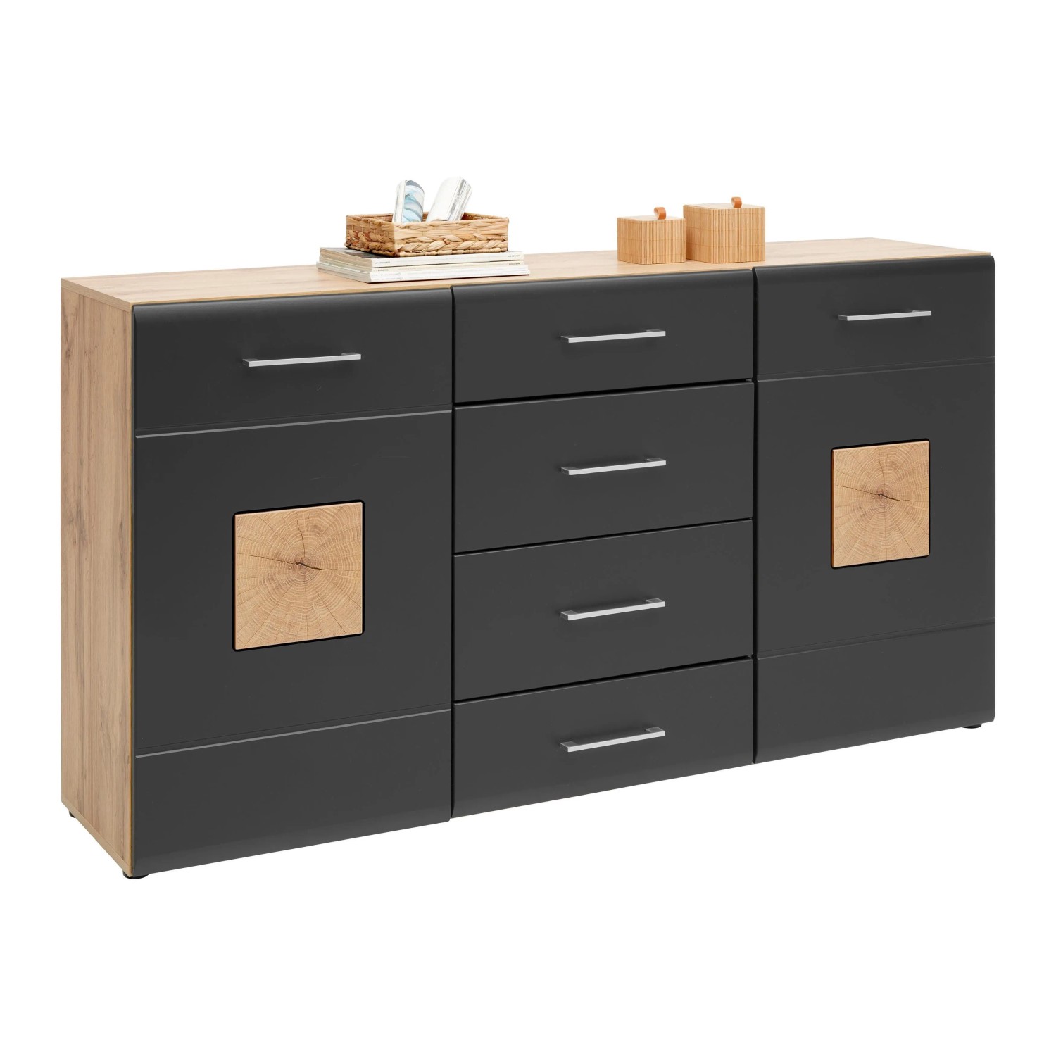 Mömax Sideboard Sonate Schwarz/Eichefarben