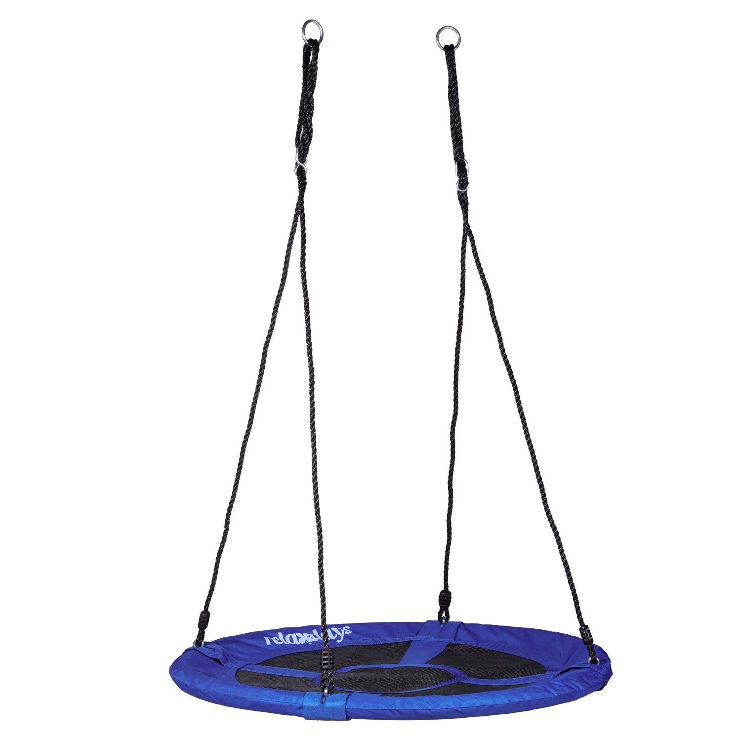Relaxdays Nestschaukel Rund Metall/Nylon Dunkelblau Geschlossener Sitz 90 cm