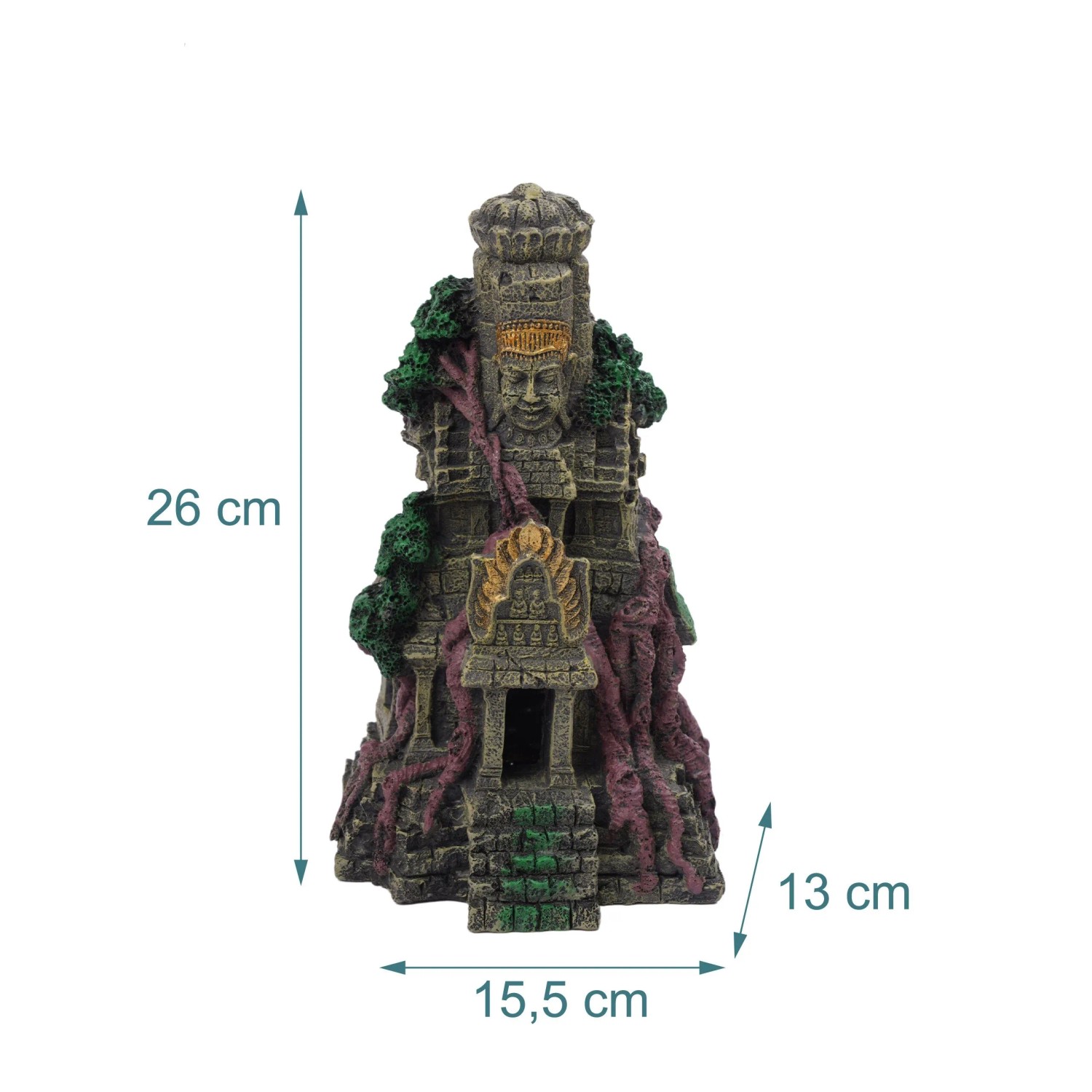 Relaxdays Aquarium Dekotempel Polyresin Grau Ungiftig 26 cm x 15,5 cm x 13 cm 0,7 kg_4
