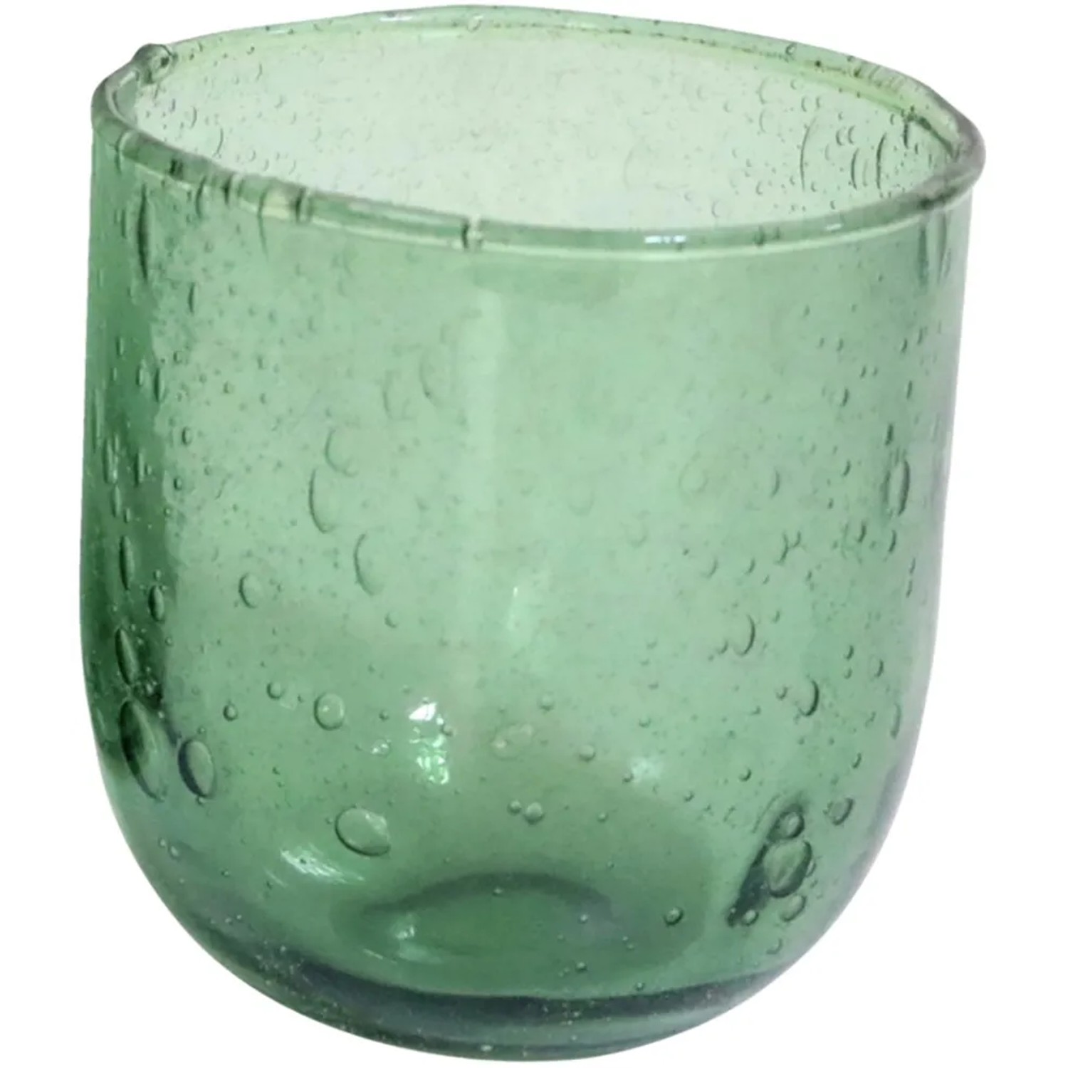 Grünes Boltze Windlicht Boble, 12 cm, aus Glas mit Lufteinschlüssen.