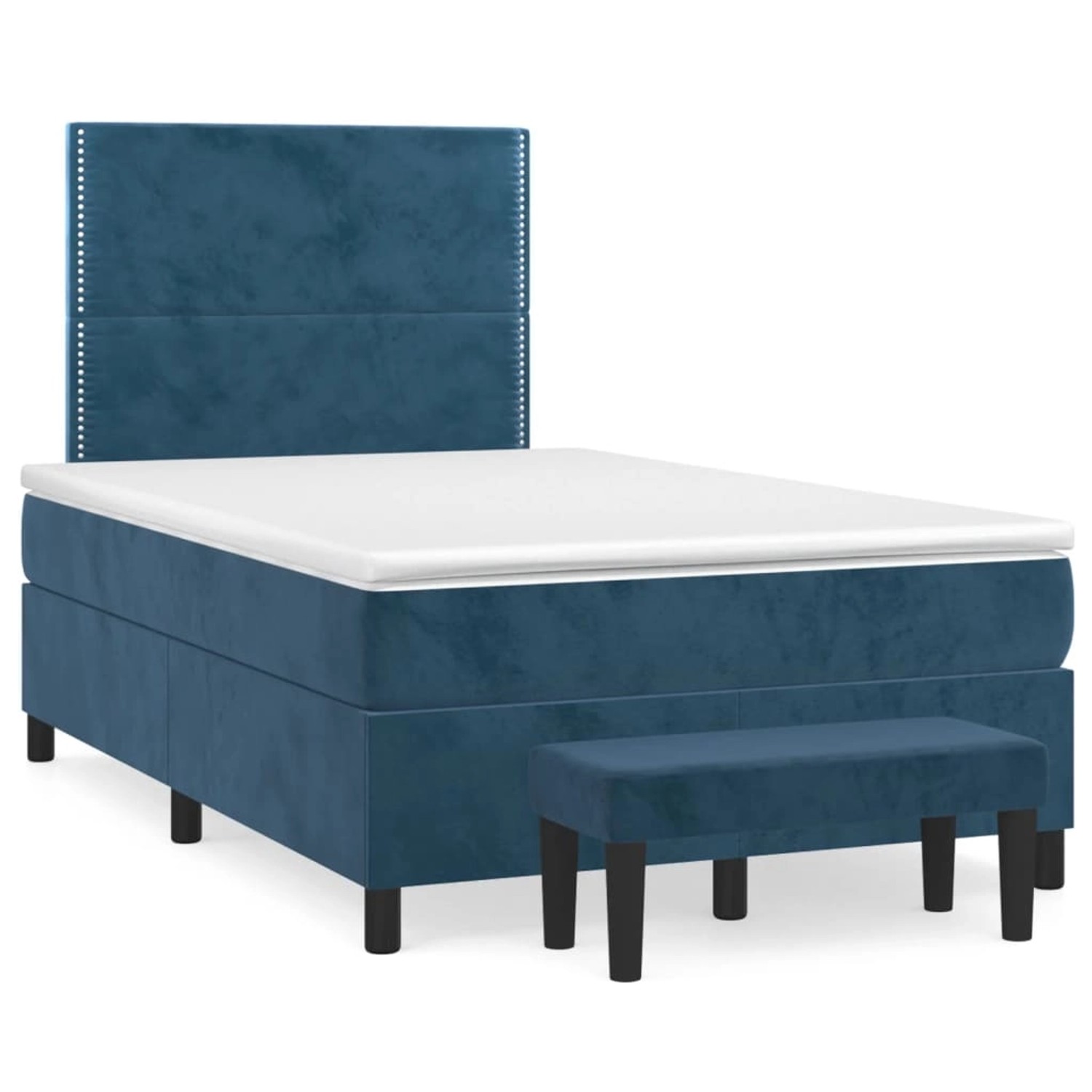 vidaXL Boxspringbett mit Matratze Dunkelblau 120x200 cm Samt 3137777 günstig online kaufen