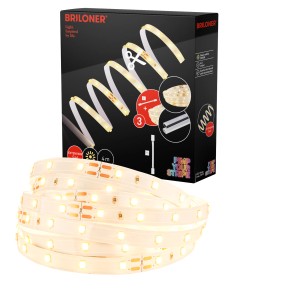 Briloner LED-Band Erweiterungs-Set, 4m, warmweiß. Flexibler LED-Streifen zur Erweiterung, inklusive Verbinder.