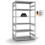 Verzinktes PROREGAL Fachbodenregal mit 6 Ebenen, beidseitig nutzbar, Fachlast 240 kg.