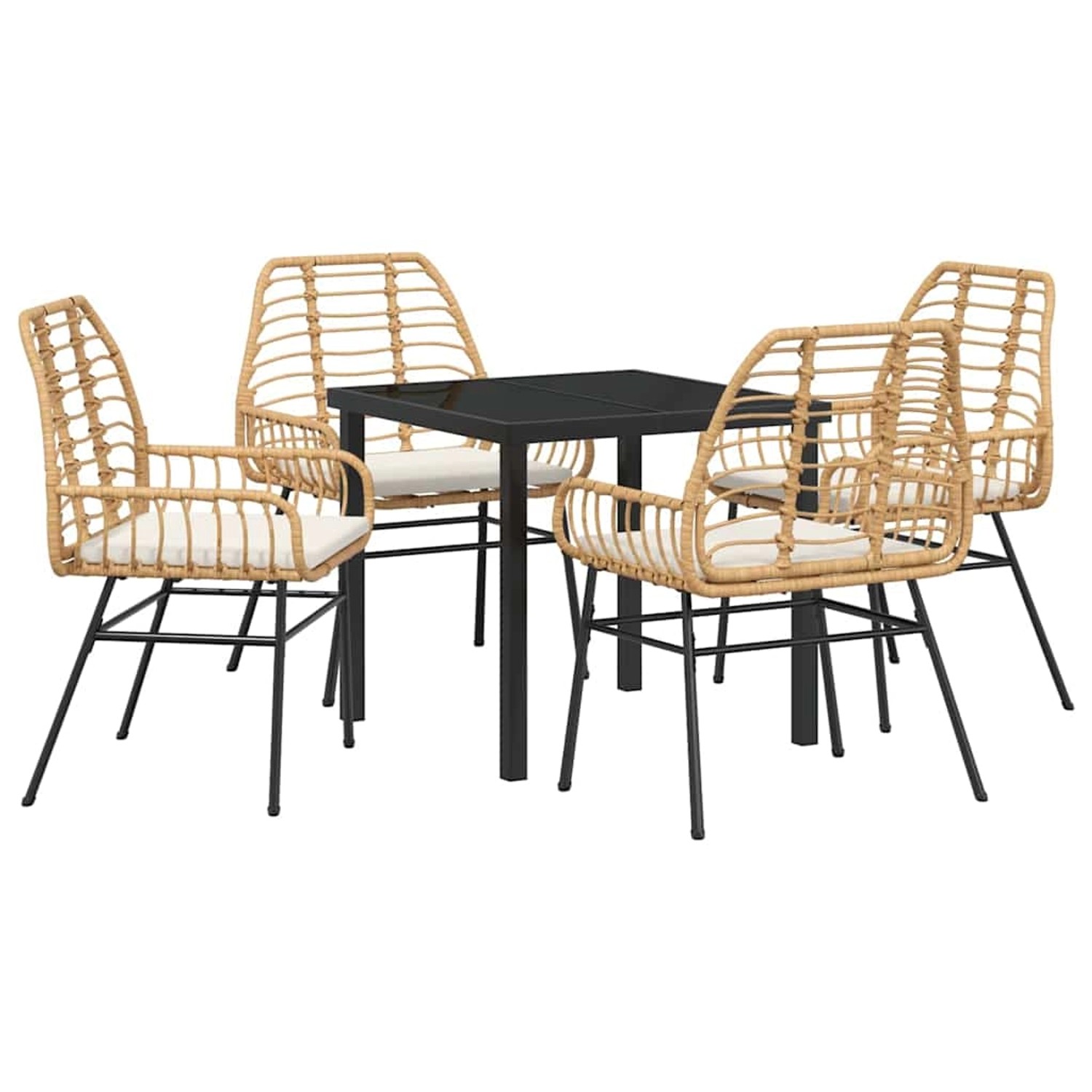 vidaXL Garten Essgruppe 5-Tlg Braun Poly Rattan 3380863 günstig online kaufen