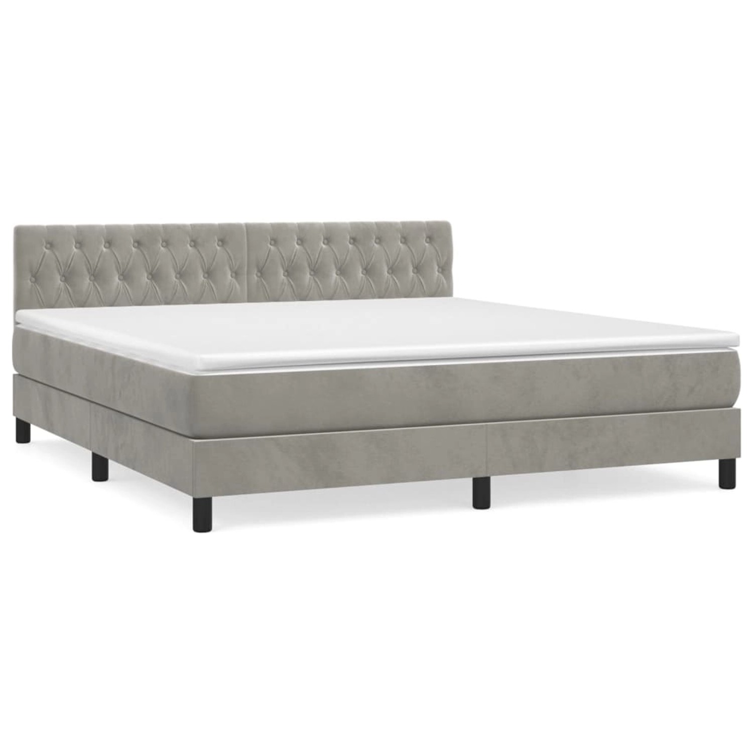 vidaXL Boxspringbett mit Matratze Hellgrau 180x200 cm Samt1390002 günstig online kaufen