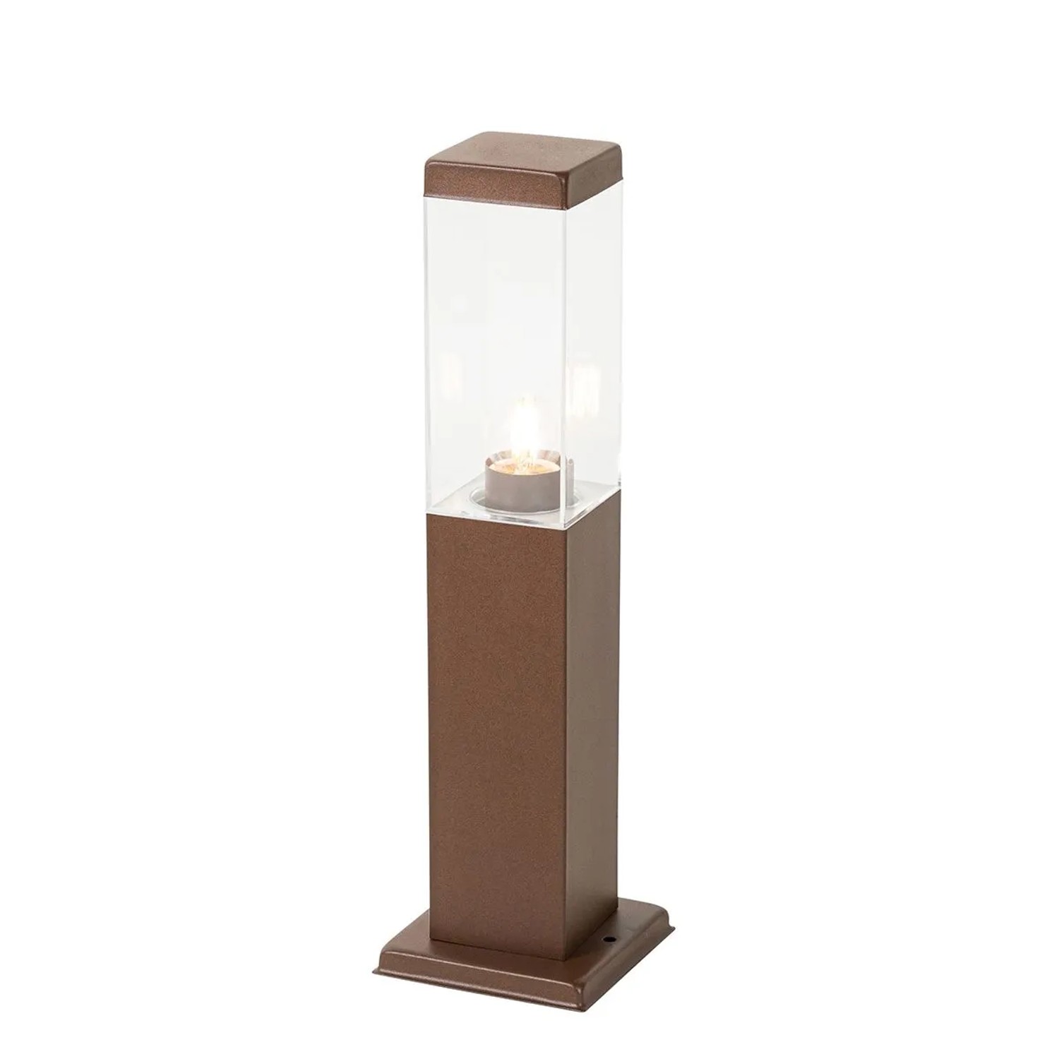 QAZQA Moderner Außenlaternenpfahl rostBraun 45 cm Malios