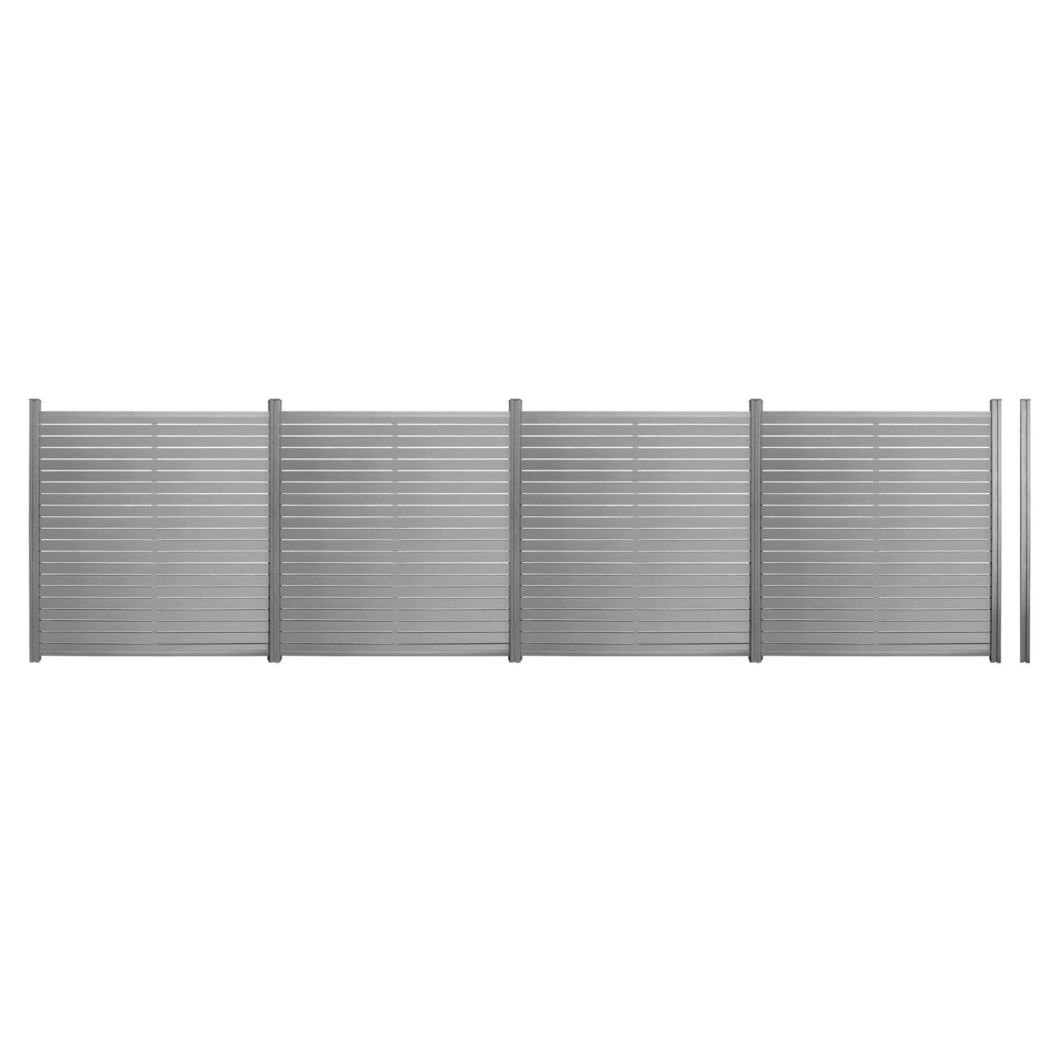 Home Deluxe WPC-Sichtschutzzaun Alira 4 Elemente 185 cm x 708 cm Dunkelgrau