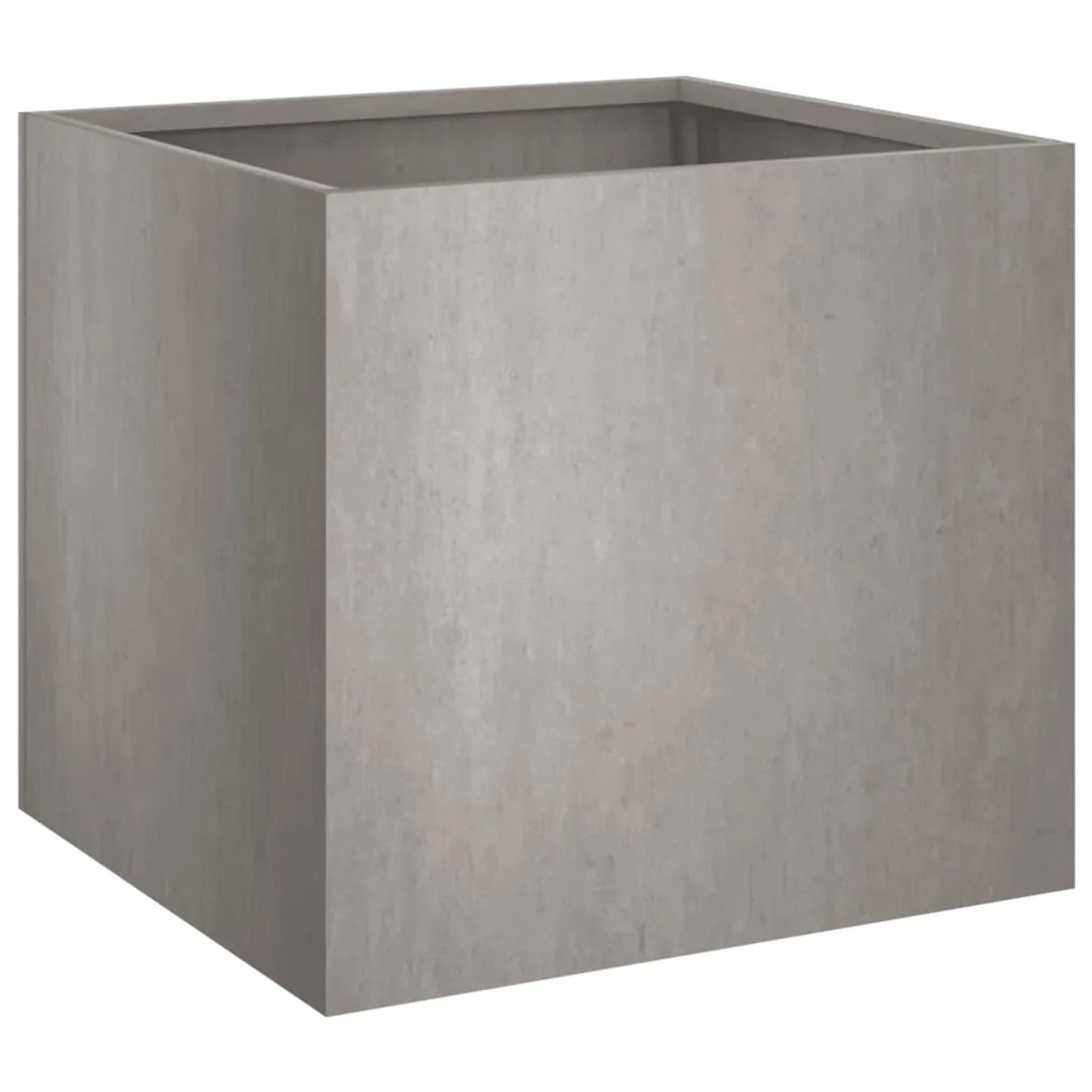 Quadratischer Pflanzkübel aus Cortenstahl, grau-metallisch, 49x47x46 cm. Ideal für Garten und Balkon.