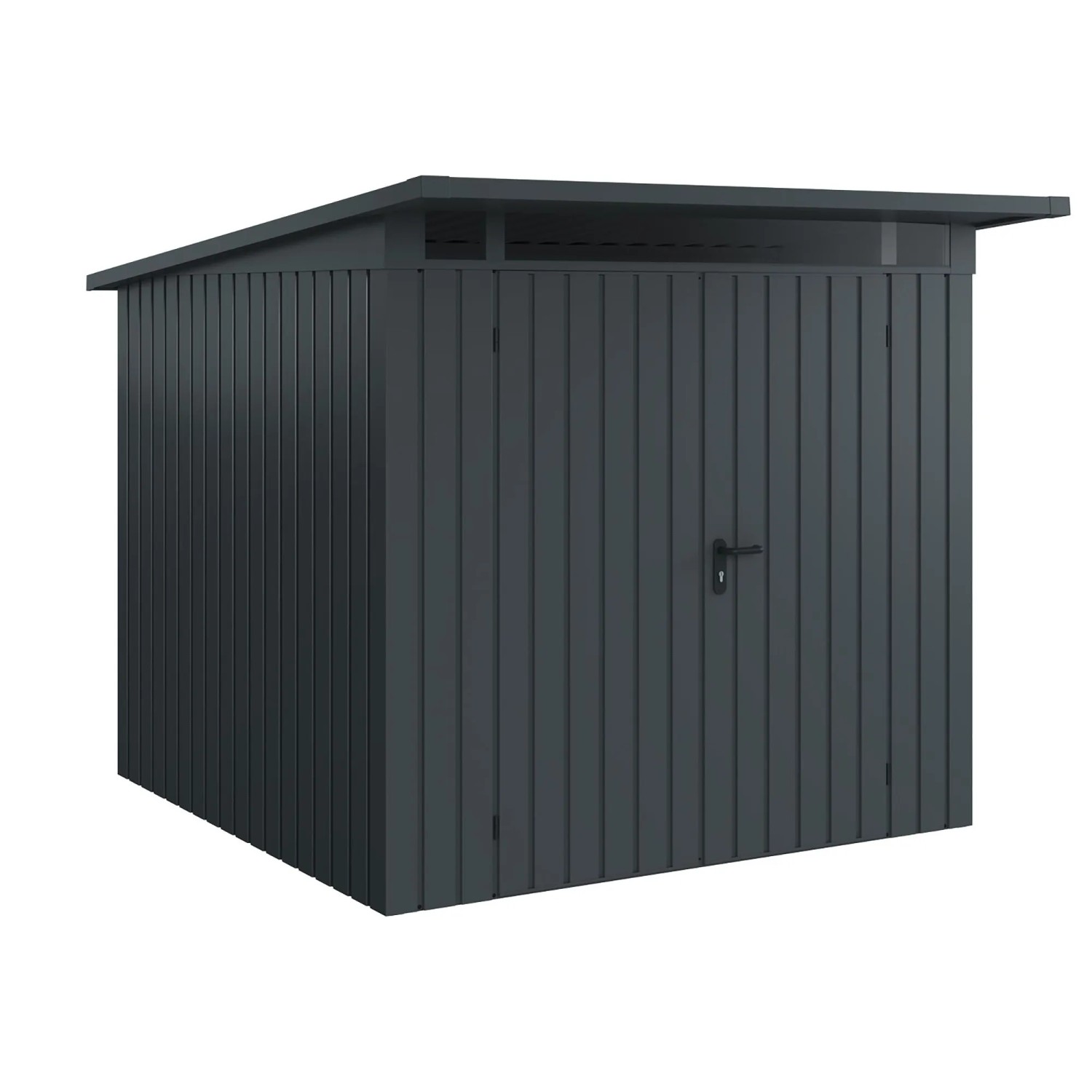 EcoStar Gerätehaus Euroline Pultdach 229 cm x 262 cm Anthrazitgrau 2-flg.