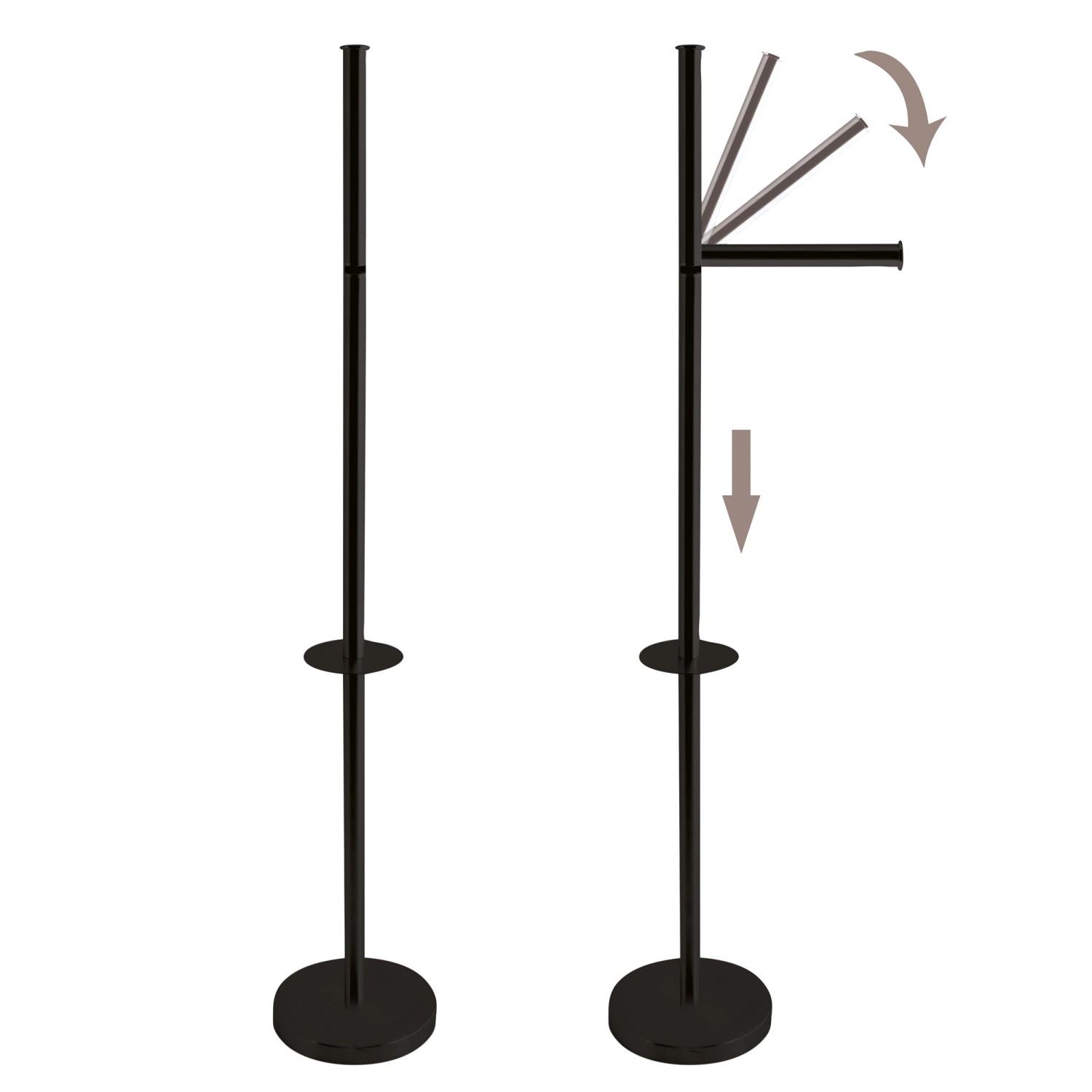 Freistehender Toilettenpapierhalter Edelstahl | Mit Reserve Für 4 Rollen | Schwarz