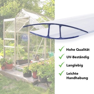 KARAT H-Profil Verbinder (121 cm) für Doppelstegplatten/Hohlkammerplatten, 6 mm Stärke.