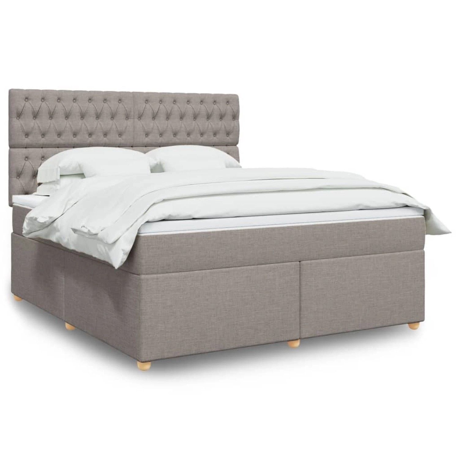 vidaXL Boxspringbett mit Matratze Taupe 180x200 cm Stoff 3293670 günstig online kaufen