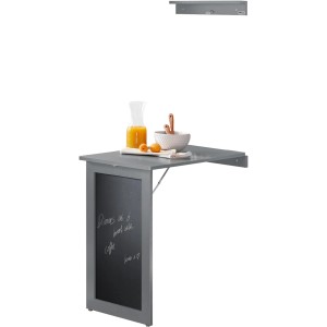 SoBuy Wandtisch FWT20-HG, grau, mit Tafel. Klappbarer Esstisch für Küche und kleine Räume.