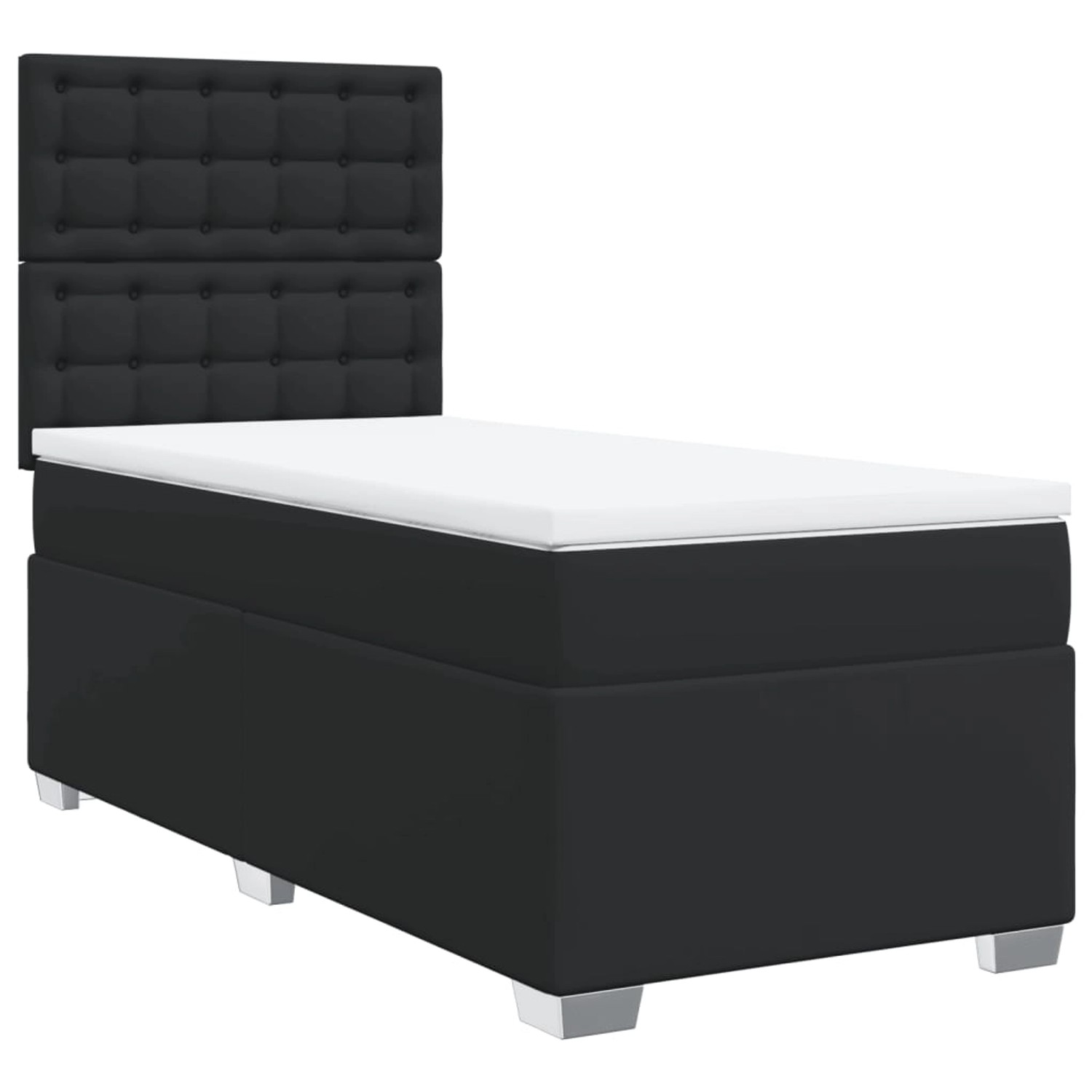 vidaXL Boxspringbett mit Matratze Schwarz 80x200 cm Kunstleder2100040 günstig online kaufen