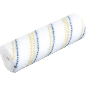 LUX PRO Farbwalze, Ø 7 cm x 18 cm, für Lacke, blau-gelb gestreift.