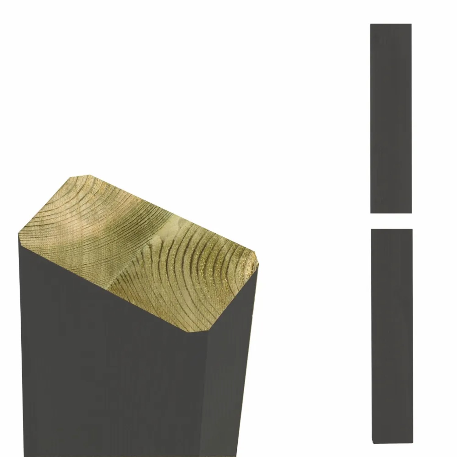 Zaunpfosten Leimholz Kiefer Umbragrau 4,5 cm x 9 cm x 238 cm