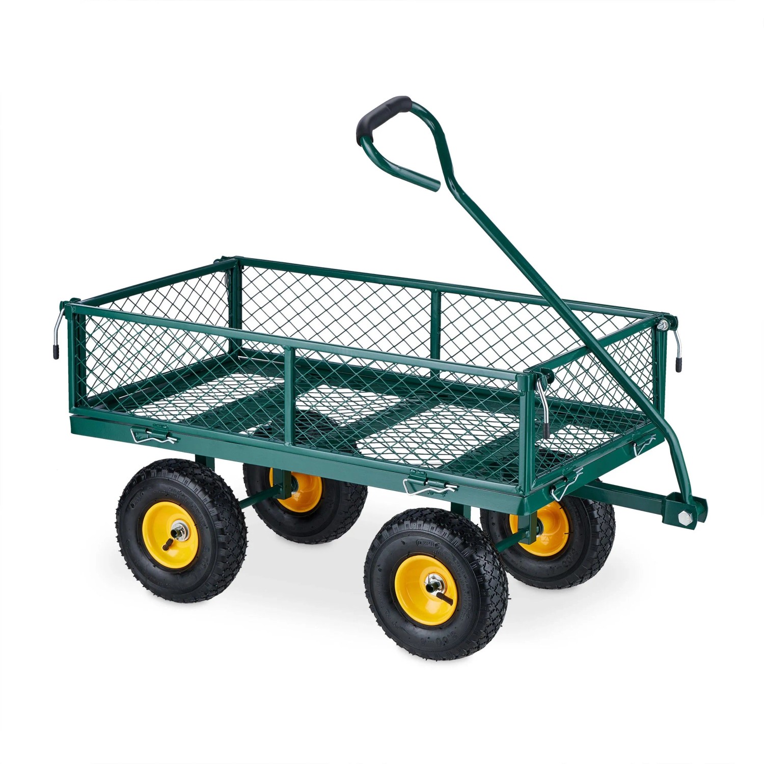 Relaxdays Bollerwagen Stahl Dunkelgrün Klappbar 190 cm x 50 cm x 50 cm 14,7 kg