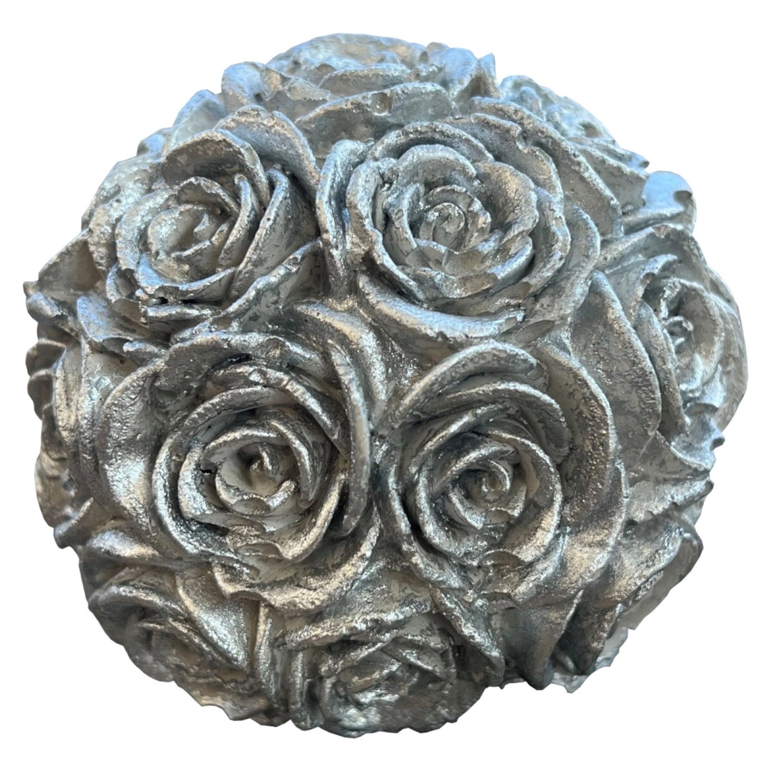 ZGM Beton Rosenkugel mit silberner Patina günstig online kaufen