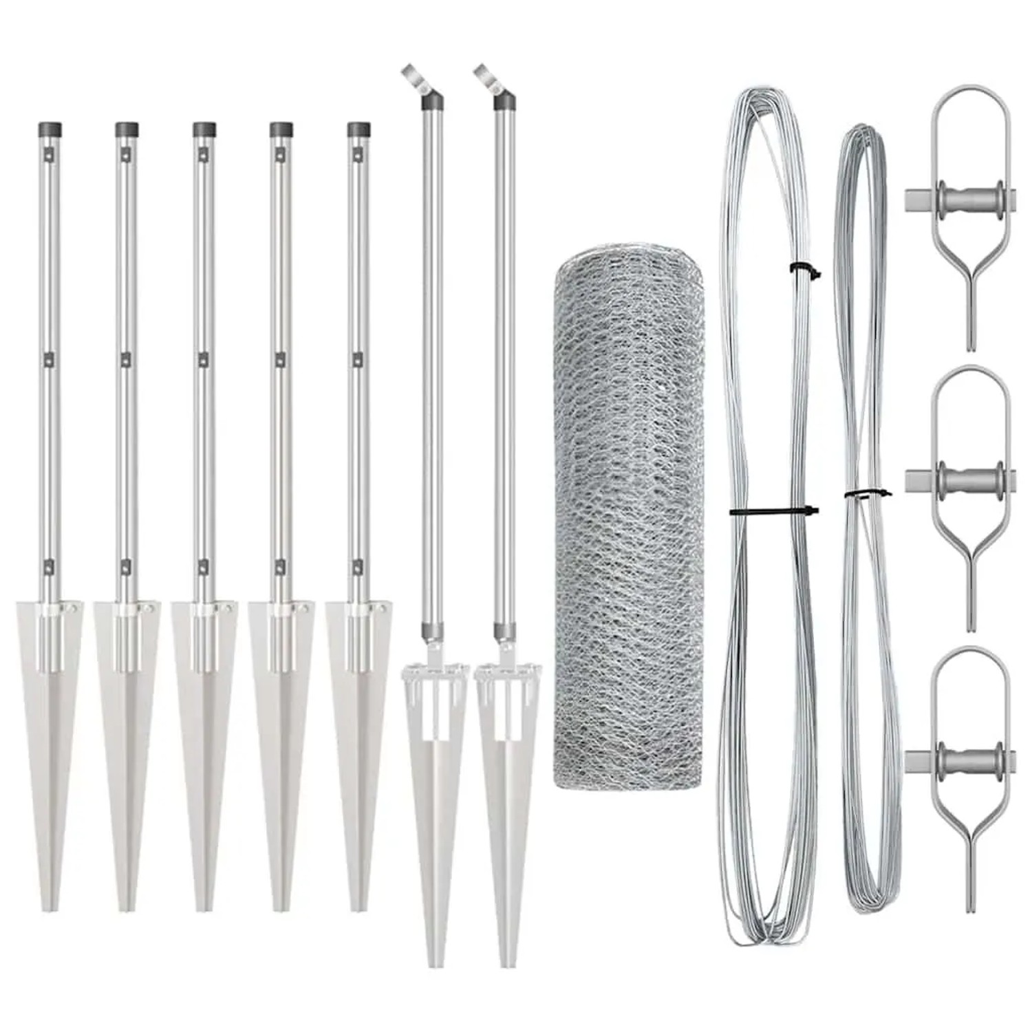 vidaXL Zaun mit Pfosten Silber 1 x 10 m PVC-beschichteter Stahl 3353340 günstig online kaufen