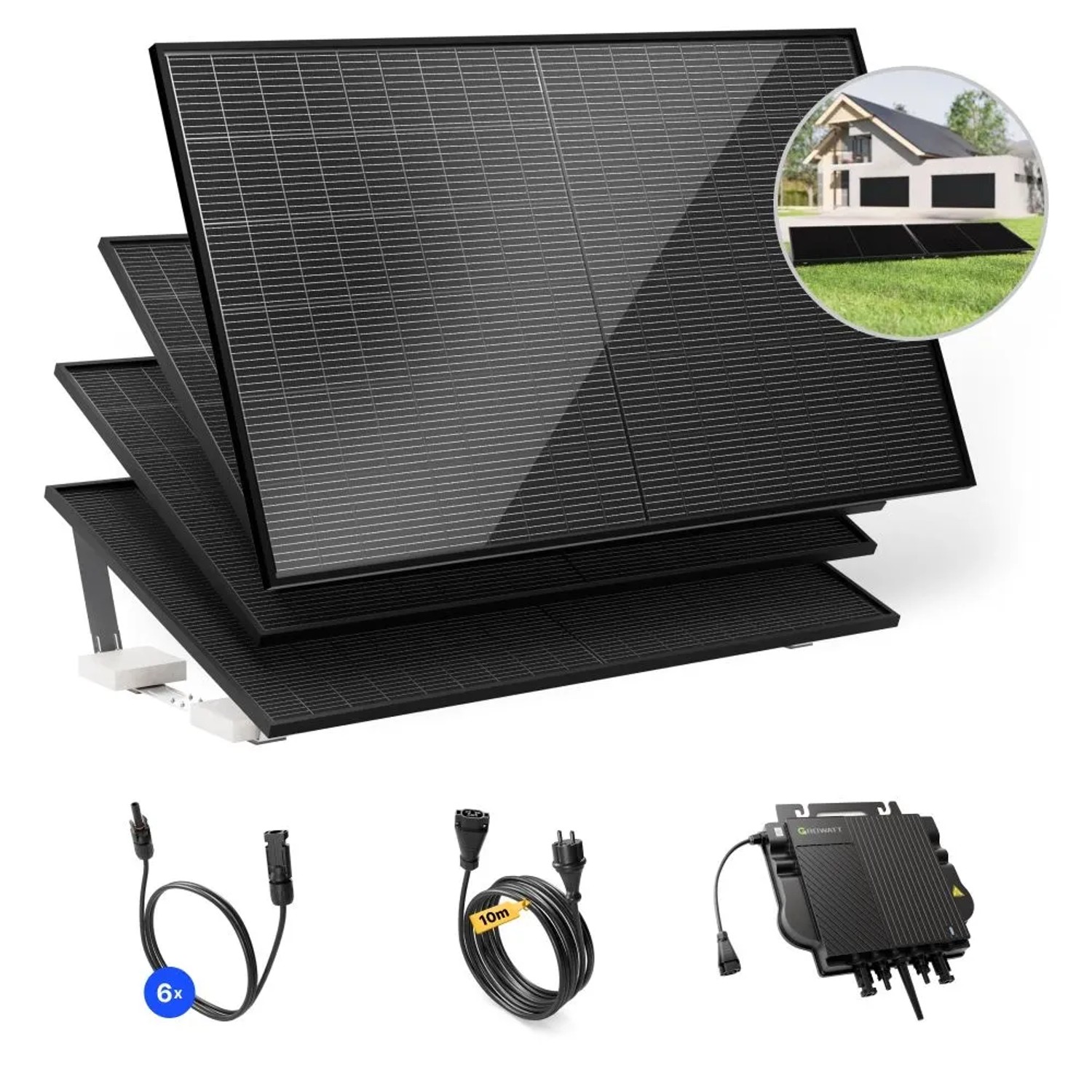 Solakon Balkonkraftwerk 2000W Solaranlage mit Gartenhalterung Steckerfertig günstig online kaufen