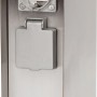 4-fach Steckdosensäule IP44 in Silber aus Edelstahl für den Außenbereich.