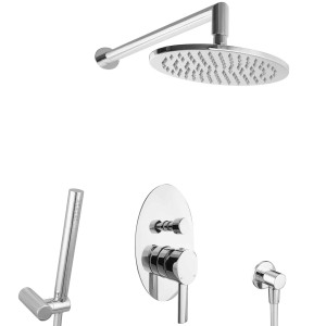 PaulGurkes Unterputz Duschsystem Brausegarnitur Oval Set, verchromt.