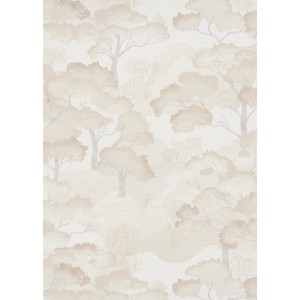 Erismann Vliestapete Elle Decoration 4 Golden Grove Creme mit Waldmotiv.