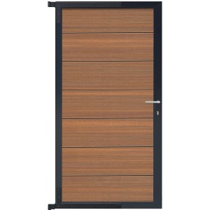 T&J Tor-Komplettset Tjörn, 90x173 cm, Mahagoni Füllung, anthrazitfarbener Rahmen.