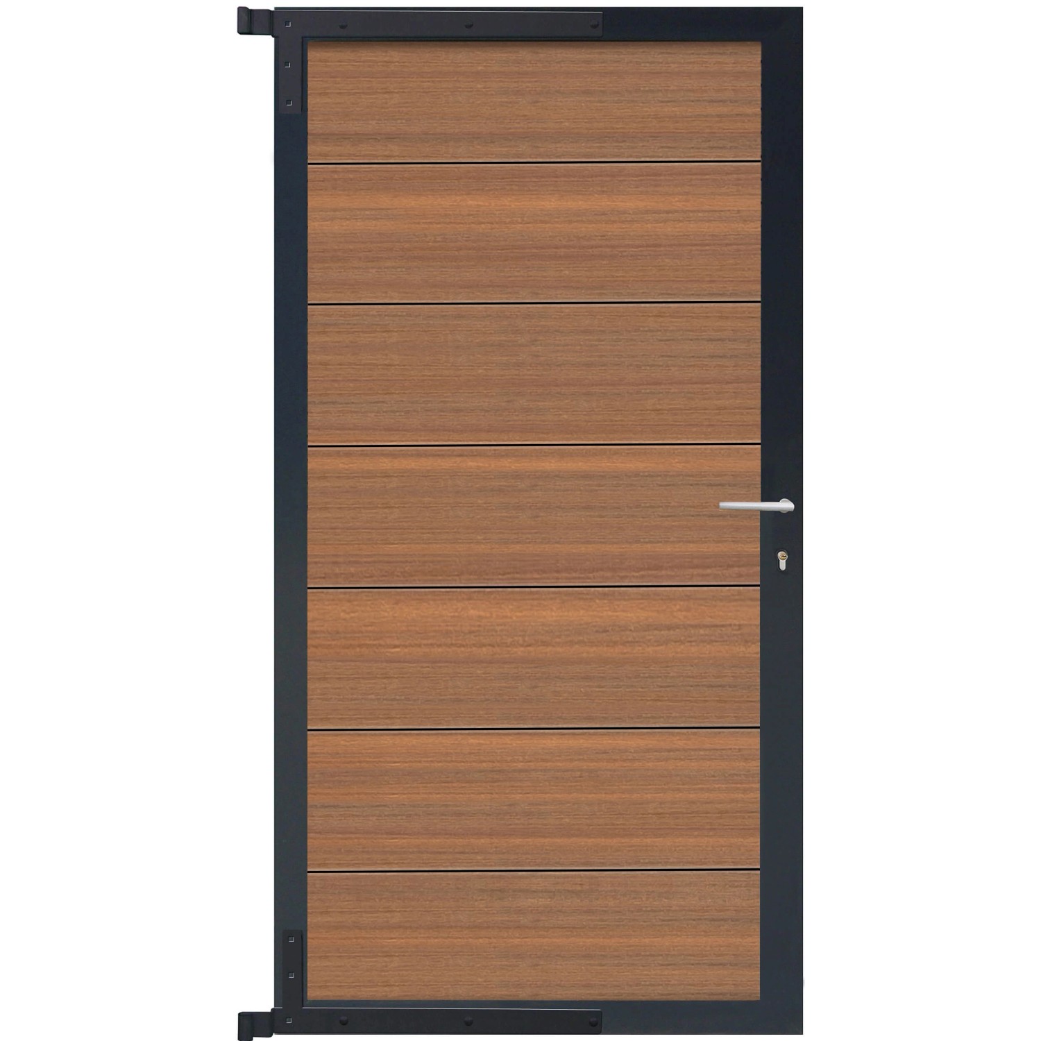 T&J Tor-Komplettset Tjörn 90 cm x 173 cm Füllung Mahagoni Rahmen Anthrazit günstig online kaufen