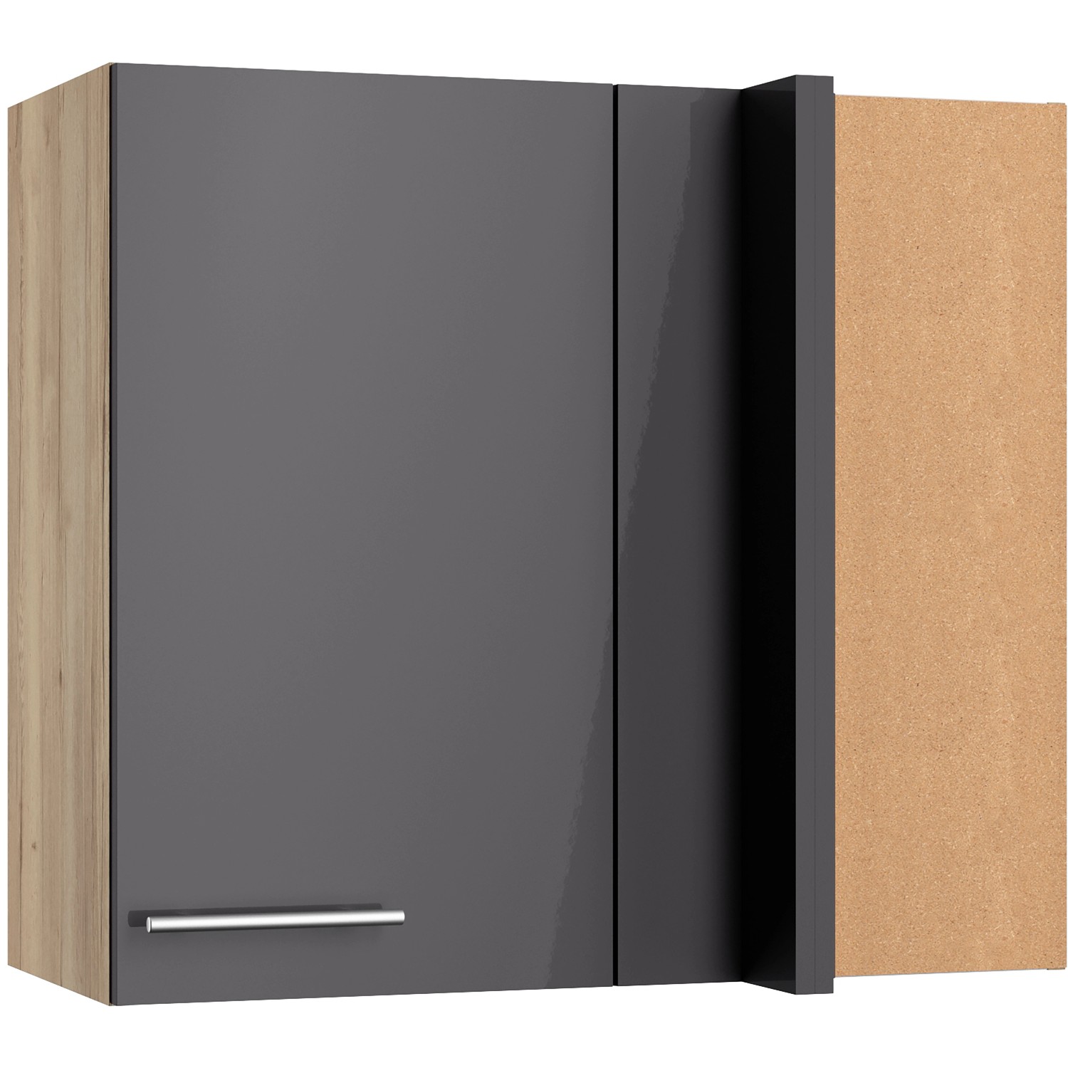 Optifit Eckoberschrank Jonte984 80/45 x 70,4 x 34,9 cm Anthrazit Wildeiche günstig online kaufen