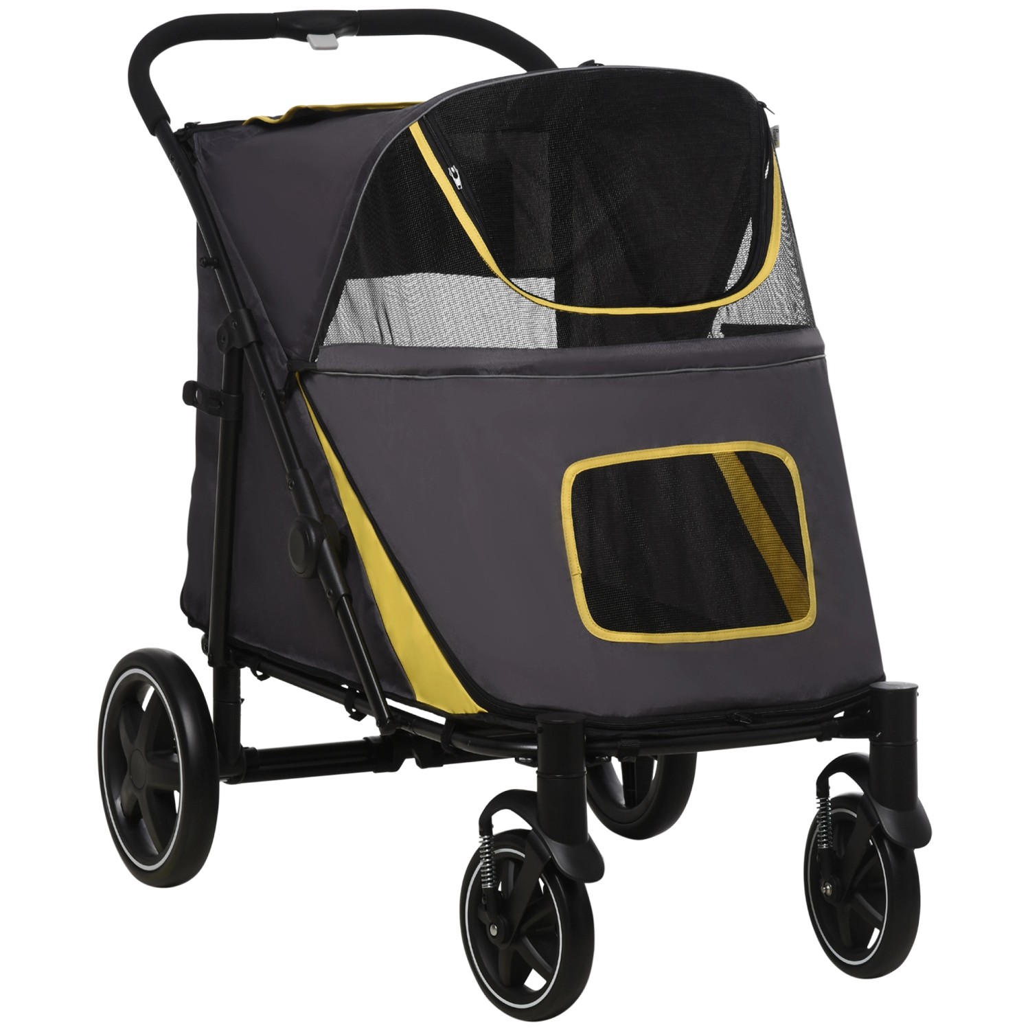 PawHut Hundewagen  Stahl Oxford-Gewebe Dunkelgrau 112L x 65B x 100H cm