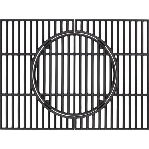 Schwarzes tepro Guss Grillrost Set mit Rost in Rost System für Grillutensilien.