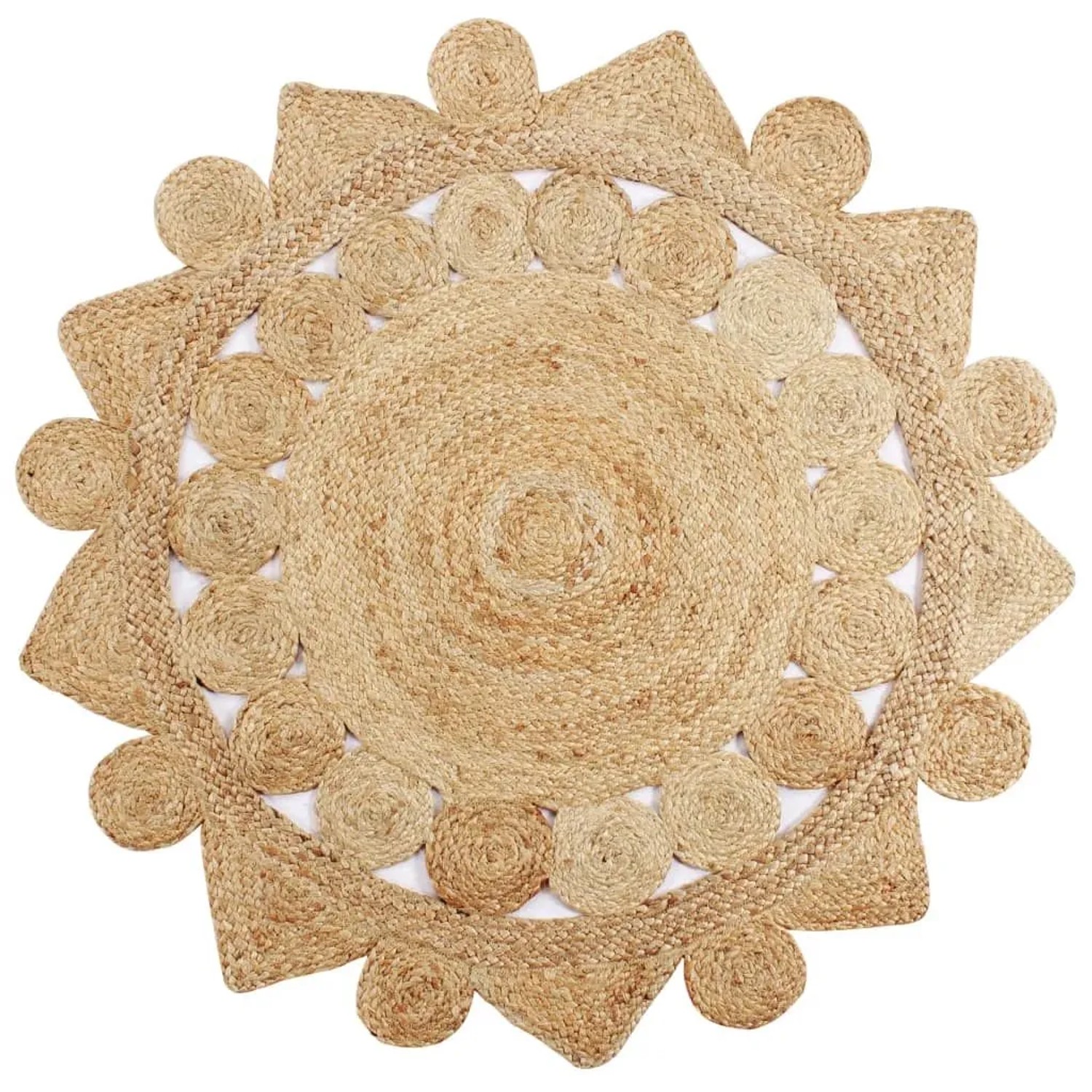 vidaXL Teppich Handgefertigt Geflochten Jute 150 cm 133715