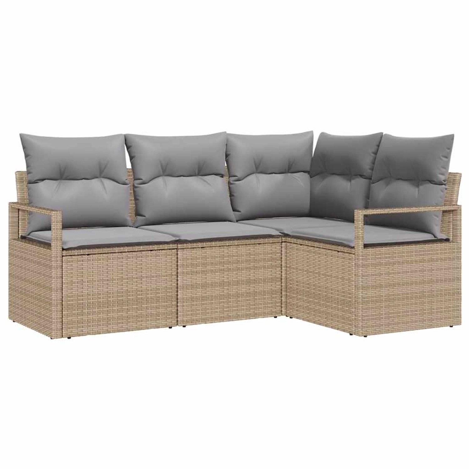vidaXL Garten-Sofa-Set 4-Tlg Beige Poly Rattan 3346360 günstig online kaufen