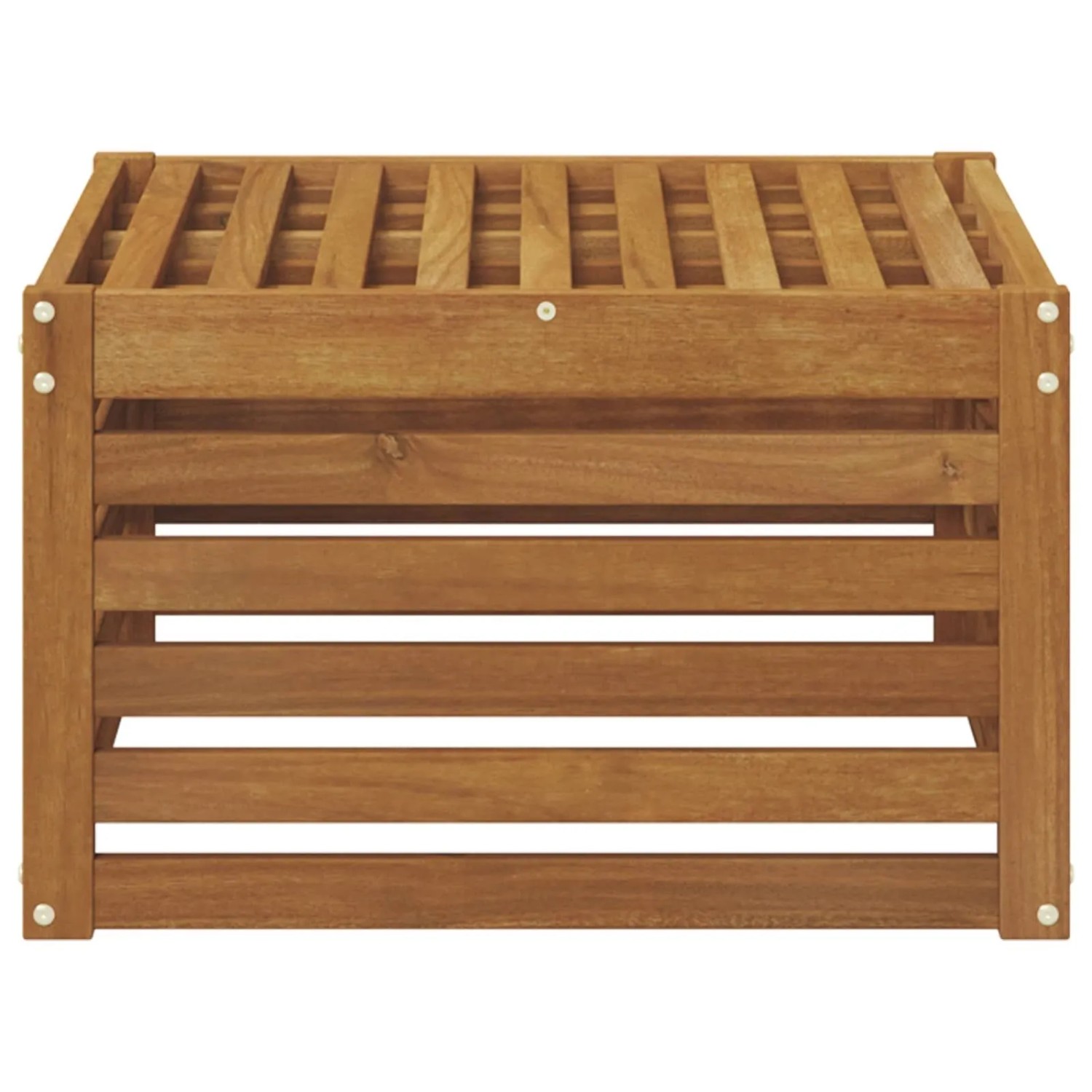 vidaXL Outdoor-Fußhocker aus massivem Akazienholz, naturfarben, mit Lattenrost-Design. Ideal für Garten & Terrasse.