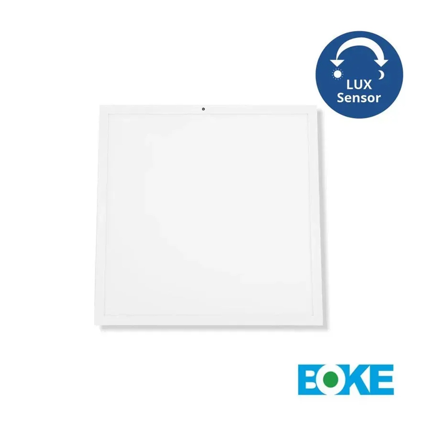 Weißes ENOVALITE LED Panel 62x62 mit Dämmerungssensor für Rasterdeckenleuchte.