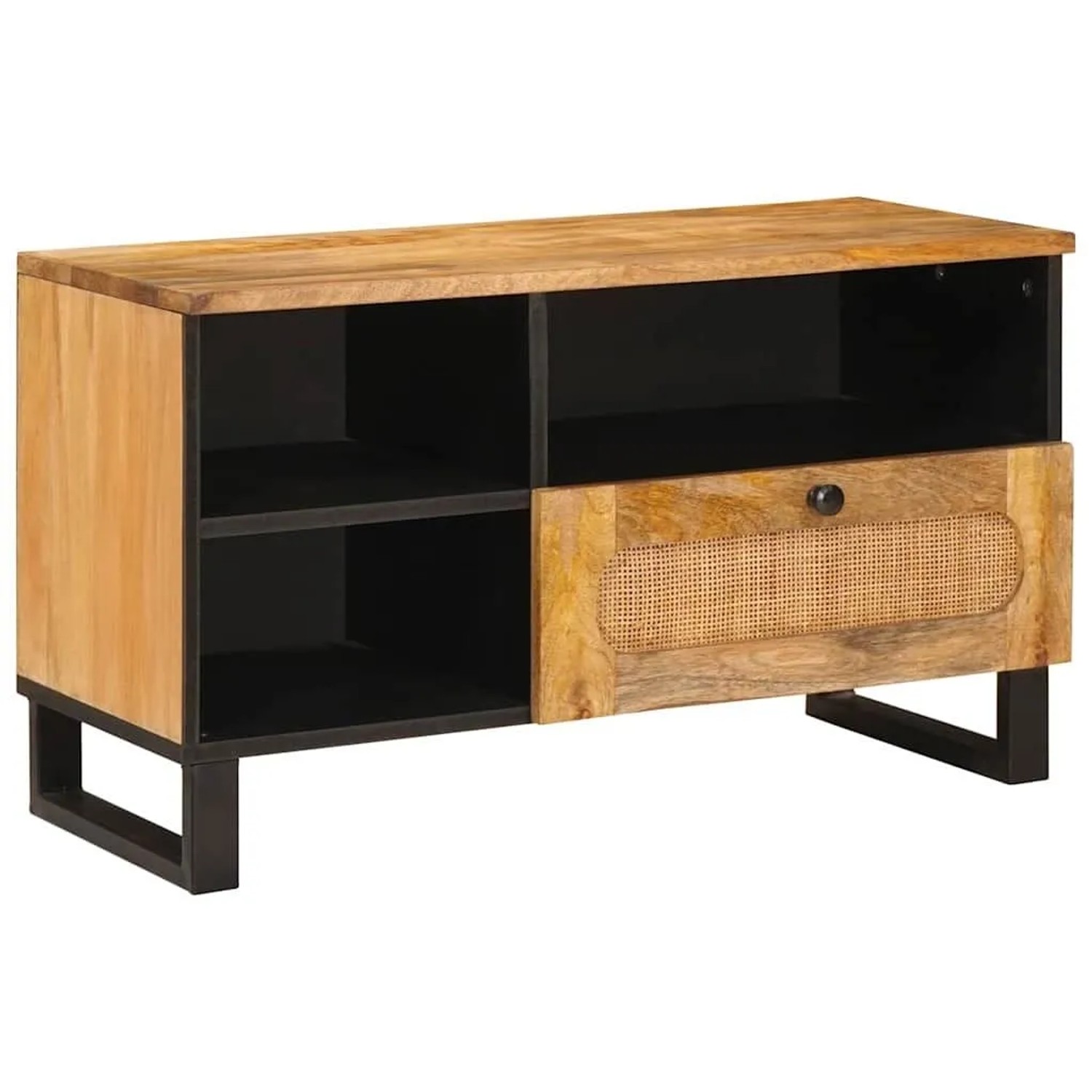 vidaXL TV-Schränk mit Regal Braun 80 x 33 x 46 cm Massivholz Mango 4018061 günstig online kaufen