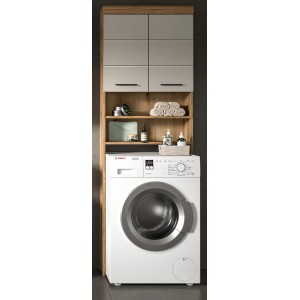 Inn.Furn Waschmaschinenschrank in Sand und Eiche 63 x 191 cm Shawn