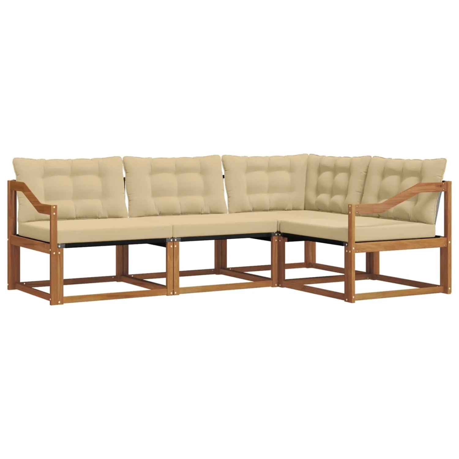 Thumbnail - vidaXL Sofa Set mit Kissen 4 Tlg Natur und Beige 3369420