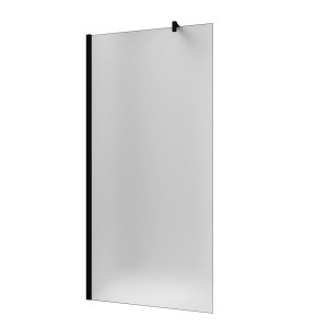 AICA Walk-In Dusche 120x200cm mit Milchglas und schwarzem Rahmen