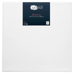 Artina Premium Keilrahmen, 60x60 cm, weiß vorgrundiert, ideal für Künstlerbedarf.