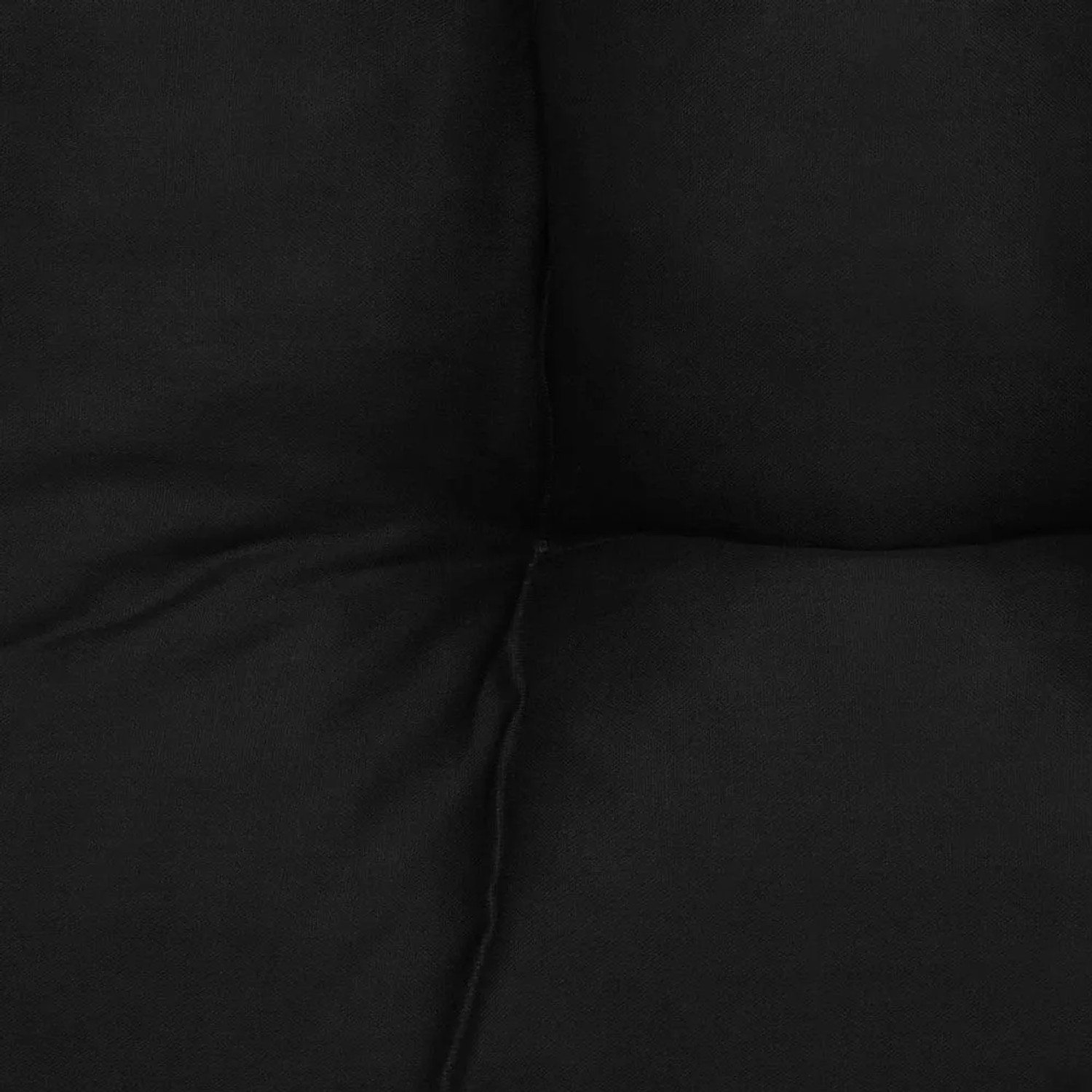 Schwarzes Beautissu Lisa Stuhlkissen mit quadratischer Steppung. Weiche Sitzauflage für Stühle und Gartenmöbel.