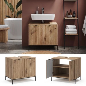 Vicco Waschtischunterschrank Eliza Viking Oak, 70 cm breit, mit 2 Türen. Badmöbel für mehr Stauraum.