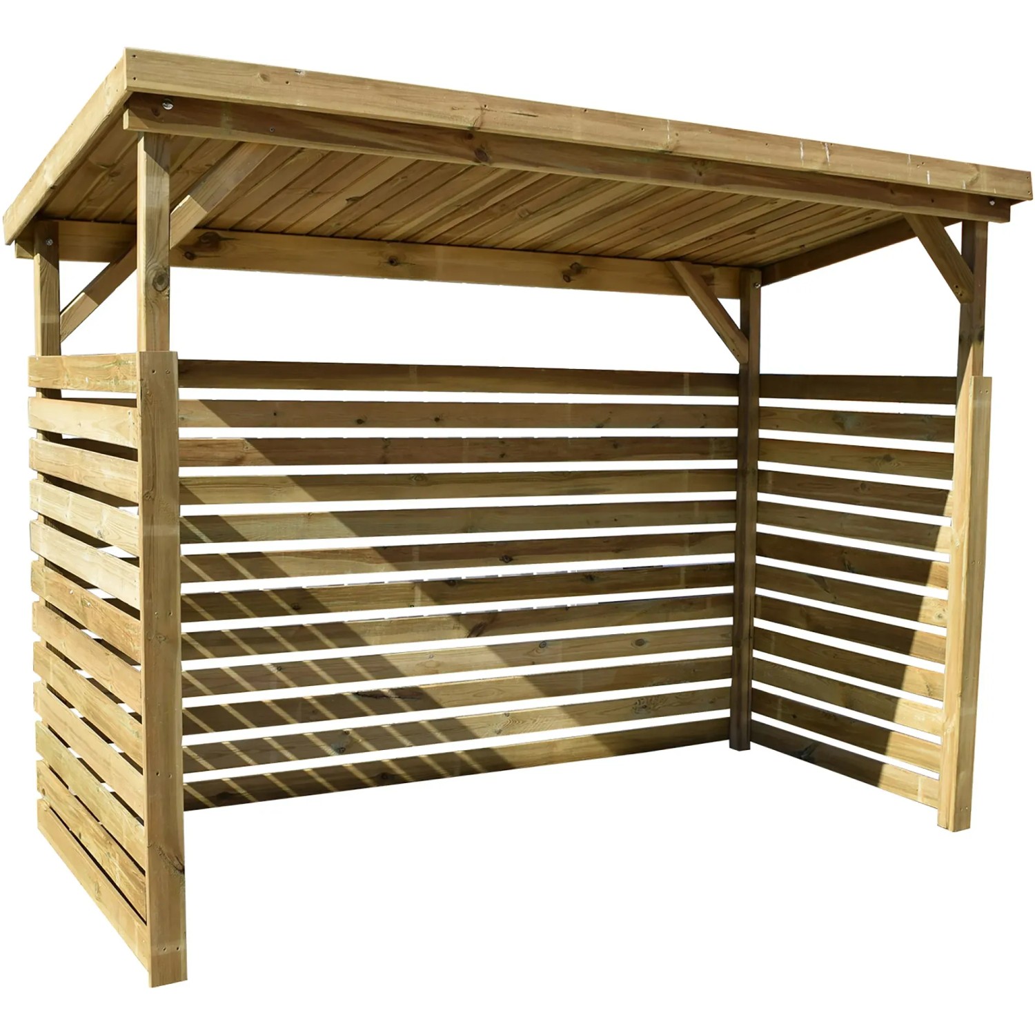 Weka Unterstellplatz Größe 2 aus Holz, ideal für Garten, Holz oder Fahrräder.
