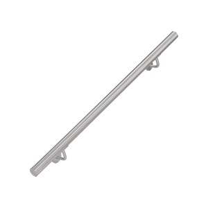 Relaxdays Rundhandlauf Edelstahl Silber 100 cm 38 mm Durchmesser für Wandmontage