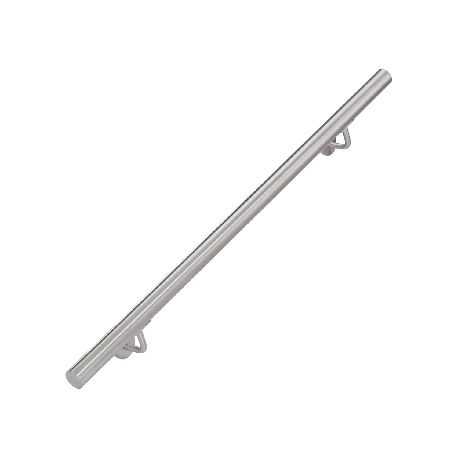 Relaxdays Rundhandlauf Edelstahl Silber 100 cm 38 mm Durchmesser für Wandmontage