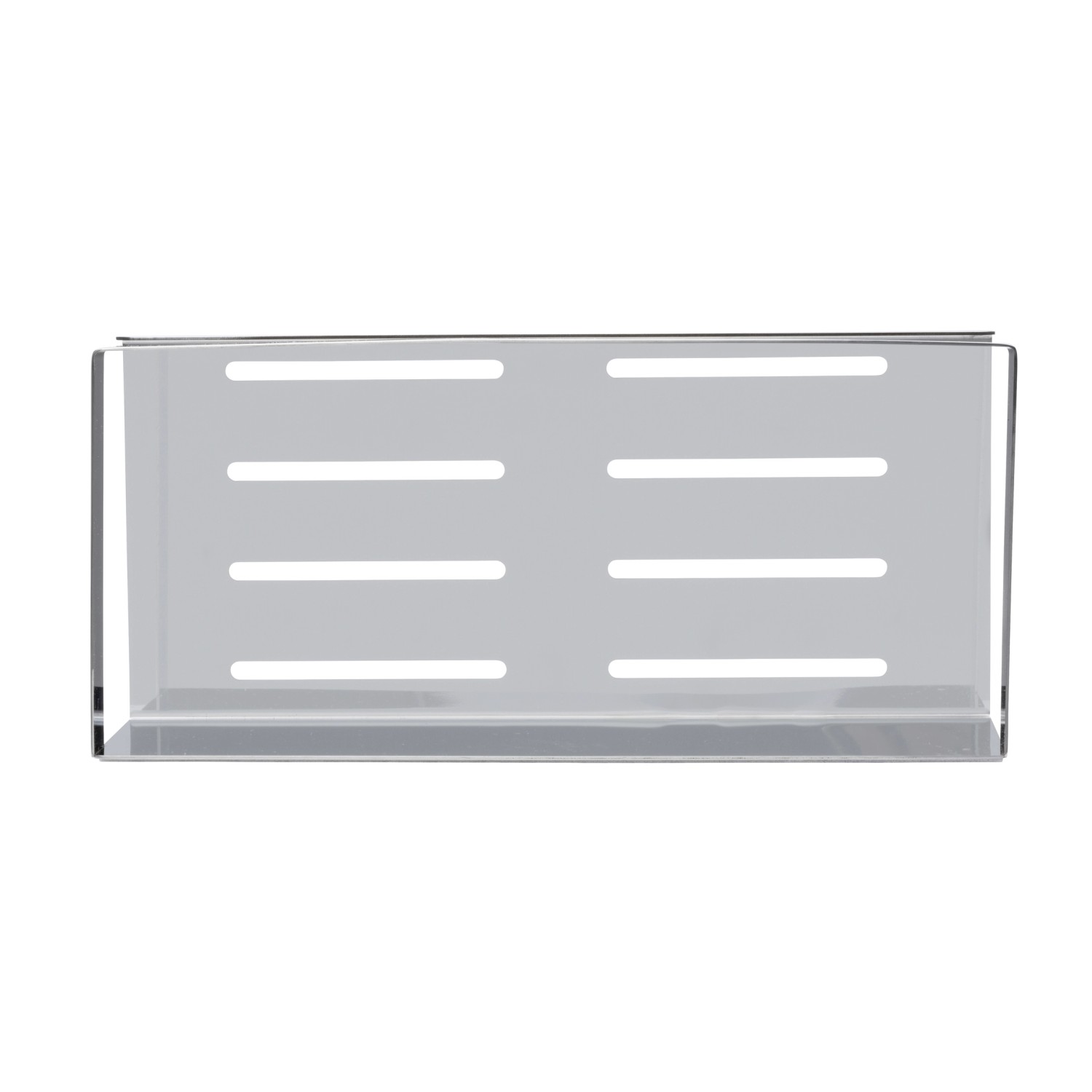 Schöner Wohnen Wandablage Meleto aus Edelstahl, glänzend, mit Schlitzen für Wasserablauf.