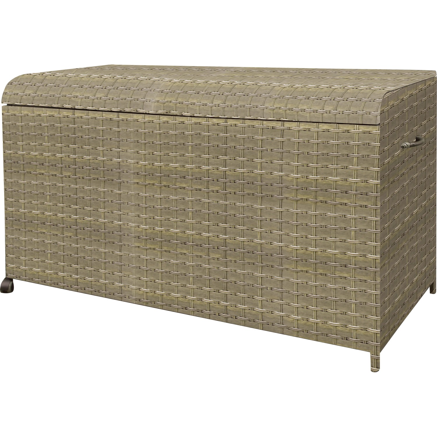 Kissenbox Vermont Forest aus Polyrattan, ideal zur Aufbewahrung von Gartenutensilien und Lounge-Möbel Zubehör.