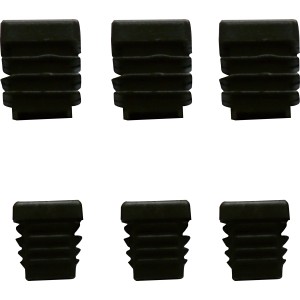 6 schwarze Fußkappen aus Kunststoff für Vermont Lounge-Gruppen.